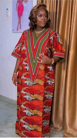 Aso--oke V-neck gown